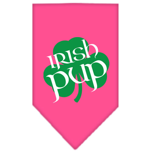 Irish Pup Screen Print Bandana Bright Pink Large